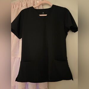 Black V-Neck Scrub Top
